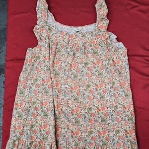 Universal Thread Pink/Green Floral Sundress  With‎ Pockets Size XXL